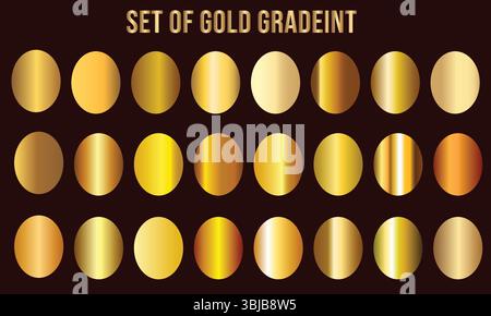 "Elegant Gold Gradient Set for Design and Branding" Illustrazione Vettoriale