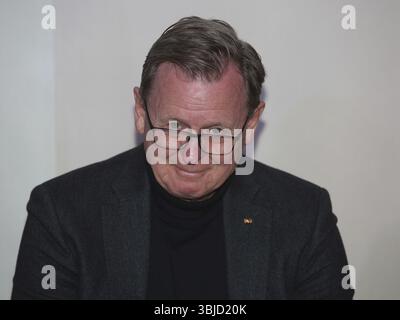 Il politico tedesco Bodo Ramelow (Die Linke) ad un evento nella Casa della famiglia di Magdeburgo, Magdeburgo, DE Foto Stock