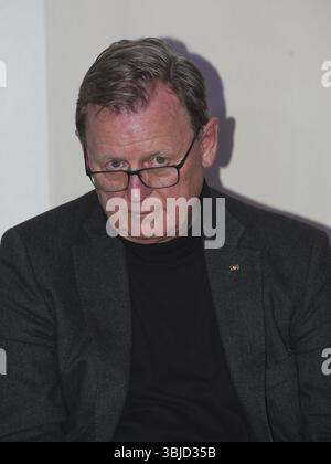 Il politico tedesco Bodo Ramelow (Die Linke) ad un evento nella Casa della famiglia di Magdeburgo, Magdeburgo, DE Foto Stock