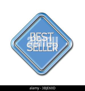 Logo con logo BEST seller 3D – etichetta con simbolo del premio adesivo Design vettoriale. Illustrazione Vettoriale