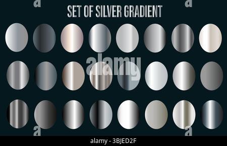 Elegant Silver Gradient Collection per progetti creativi Illustrazione Vettoriale