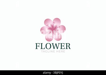 Logo decorativo Flower Shape Simply Shape Modern Business Brand Identity Sign Symbol Illustrazione Vettoriale