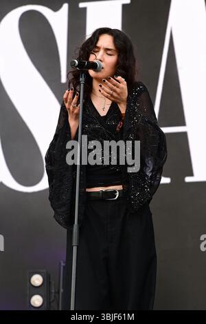 Londra, Regno Unito. 15 giugno 2025. Wasia Project si esibisce al London Grammar al LIDO Festival al Victoria Park di Londra, Regno Unito. (Foto di 李世惠/SEE li/Picture Capital) credito: Vedi li/Picture Capital/Alamy Live News Foto Stock