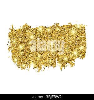 Sfondo scintillante Golden Paint su sfondo bianco. Sfondo con scintille dorate ed effetto glitter. Spazio vuoto per il testo. Illustrazione vettoriale Illustrazione Vettoriale