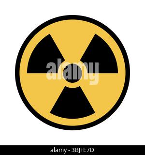 Simbolo di pericolo nucleare con colori nero e giallo Illustrazione Vettoriale