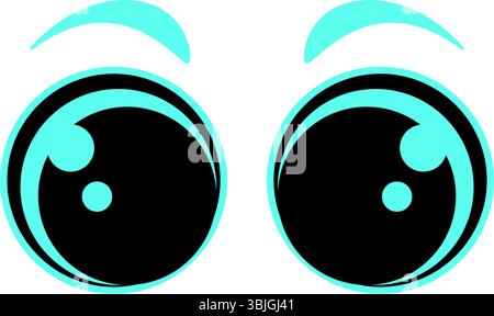 Cute Eyes Shape Flat Illustrazione Vettoriale