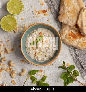 Salsa indiana di cocco: Salsa cremosa piccante Foto Stock