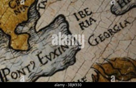 Un dettaglio tratto da "gli ambasciatori" di Hans Holbein, dipinto nel 1533, che mostra le regioni dell'Iberia e della Georgia. Il dipinto è un famoso esempio di arte rinascimentale, con un intricato simbolismo e un significato storico. Foto Stock