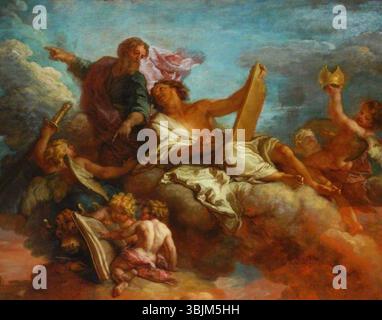 De la fosse, Carlo; San Paolo che comandava San Luca di accompagnarlo a Roma; il Museo Bowes; http://www.artuk.org/artworks/st-paul-commanding-st-luke-to-accompany-him-to-rome-45238 Foto Stock