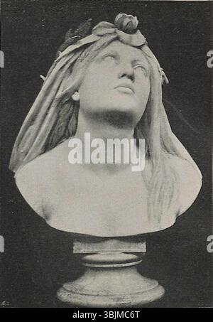 "Nymphenkopf" (1898 o precedente) di Bruno Kruse è una rappresentazione di una figura femminile ispirata alla mitologia classica. L'opera d'arte si concentra sulle delicate caratteristiche della testa della ninfa, rifinita nei minimi dettagli e nelle proporzioni eleganti. Foto Stock