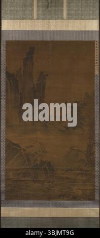 Dipinto di ma Yuan (1160-1225), intitolato 'Plum Ridge and Distant Peaks', raffigurante un paesaggio montagnoso. Inchiostro e colore chiaro sulla seta. Foto Stock