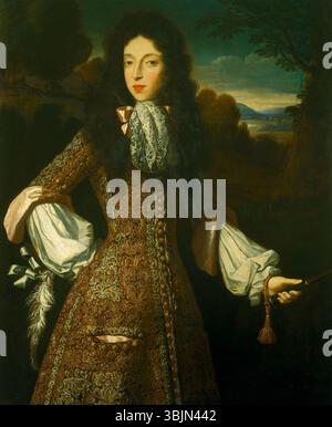 Il ritratto di Simon Verelst di Maria di Modena, duchessa di York (1658-1718), dipinto intorno al 1675, la raffigura in abito regale. L'olio su tela enfatizza il suo status nobile e il suo legame con i reali inglesi. Foto Stock