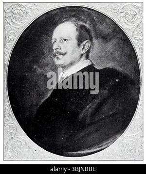 Ritratto di Mr. Thomas Knorr di Franz von Lenbach (1836-1904), un dipinto ad olio che mostra lo stile di Lenbach nel rendere raffinati dettagli e realistiche somiglianze del suo soggetto. Foto Stock