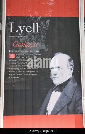 Foto del professor Charles Lyell, Kingsway, Camden, Central London, Inghilterra, Regno Unito. Sir Charles Lyell, i baronetto, (14 novembre 1797 – 22F Foto Stock