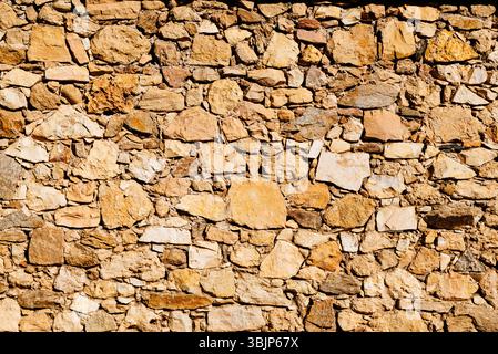 Vecchio muro di pietra. Pedraza, Segovia, Castilla y León, Spagna, Europa Foto Stock
