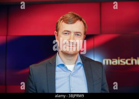 Demian von Osten in der ARD-Talkshow 'maischberger' im WDR Studio B. Köln, 25.04.2023 Foto Stock