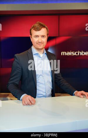 Demian von Osten in der ARD-Talkshow 'maischberger' im WDR Studio B. Köln, 25.04.2023 Foto Stock