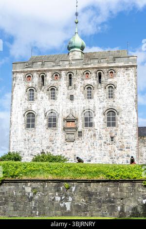Rosenkrantz Tower a Bergen, servì come residenza combinata e torre fortificata. Foto Stock