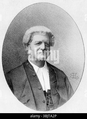 Sir JFrederick Matthew Darley (1830 – 1910) sesto giudice capo del nuovo Galles del Sud, un eminente avvocato, un membro del Parlamento del nuovo Galles del Sud, tenente governatore del nuovo Galles del Sud, e un membro del Consiglio privato britannico. Foto Stock