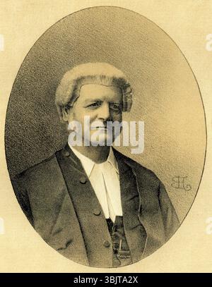Sir JFrederick Matthew Darley (1830 – 1910) sesto giudice capo del nuovo Galles del Sud, un eminente avvocato, un membro del Parlamento del nuovo Galles del Sud, tenente governatore del nuovo Galles del Sud, e un membro del Consiglio privato britannico. Foto Stock