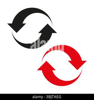 Icona delle frecce di aggiornamento. Simbolo del ciclo di sincronizzazione. Vettore di movimento circolare. Aggiornamento del simbolo del processo. Illustrazione Vettoriale