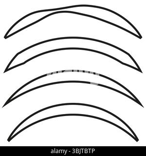 Icona linee curve. Simbolo del tratto ad arco. Forma del contorno astratta. Progettazione lineare vettoriale. Illustrazione Vettoriale