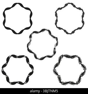 Fotogrammi ondulati astratti. Forme vettoriali organiche. Elementi di bordo irregolari. Design fluidi decorativi Illustrazione Vettoriale