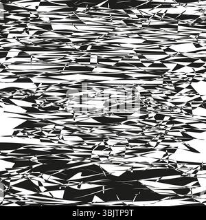 Linee d'onda distorte. Superficie di rumore astratta. Ripetizione statica vettoriale. Struttura monocromatica dello schermo. Illustrazione Vettoriale