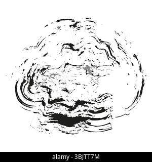 Icona di spruzzo d'inchiostro. Forma del fluido vettoriale. Simbolo nero astratto. Elemento liquido grunge. Illustrazione Vettoriale