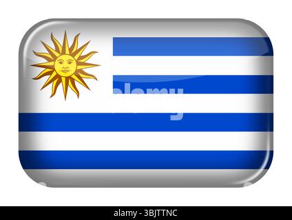 Pulsante rettangolo dell'icona Web Uruguay Foto Stock