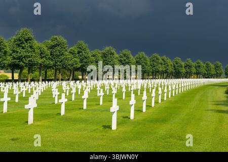 Belleau (Francia settentrionale): Il cimitero e memoriale americano di Aisne-Marne che ospita le tombe dei soldati del corpo dei Marines che si distinguevano per il loro lavoro Foto Stock
