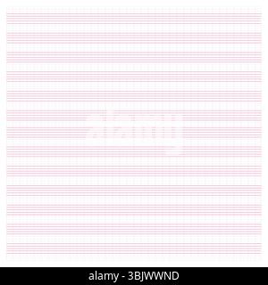 Carta per grafici. Carta a griglia stampabile con doghe su sfondo bianco. Un foglio di musica vuoto con il personale. Modello geometrico per composizione, educazione Illustrazione Vettoriale