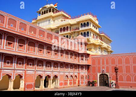 Chandra Mahal a Jaipur City Palace, Rajasthan, India Foto Stock