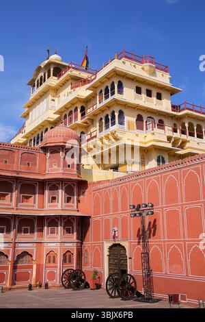 Chandra Mahal a Jaipur City Palace, Rajasthan, India Foto Stock