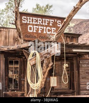 Ufficio dello sceriffo a Calico. Calico è una città fantasma della contea di San Bernardino, California, Stati Uniti Foto Stock