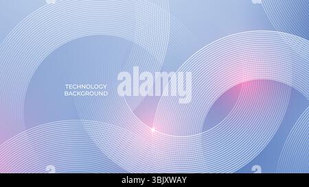 Tecnologia digitale astratta sfondo moderno. Elementi di disegno circolari Illustrazione Vettoriale