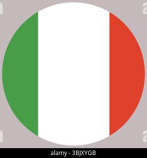 La bandiera dell'Italia a forma di cerchio, icona. Colori standard. Foto Stock