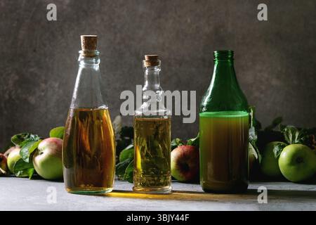 Varietà di bevande apple Foto Stock