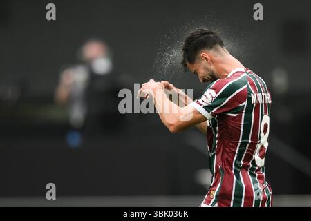 East Rutherford, New Jersey, Stati Uniti. 17 giugno 2025. Martinelli del Fluminense FC sembra sbalordito durante la partita di calcio della Coppa del mondo per club FIFA tra il Fluminense FC e il Borussia Dortmund. Crediti: Nicolò campo/Alamy Live News Foto Stock