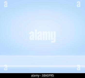 Sfondo limbo vuoto in studio con sfumatura blu pastello - pulizia minima per presentazioni di prodotti. Illustrazione Vettoriale