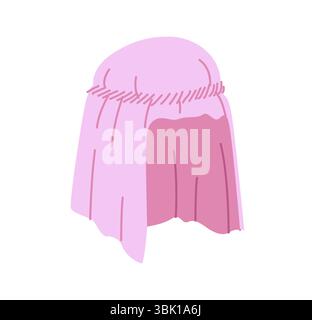 Cappello Keffiyeh con banda. Muslim Head sciarpa Moda accessorio cappellino abbigliamento illustrazione tecnica. Copricapo vettoriale per uomo, donna, stile unisex, modello piatto CAD mockup contorno di schizzo isolato Illustrazione Vettoriale