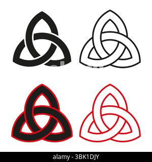 Icona nodi celtici. Collezione di simboli antichi. Schemi mistici vettoriali. Arte pagana interconnessa. Illustrazione Vettoriale