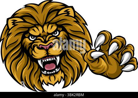 Lion animale mascotte sportive Illustrazione Vettoriale