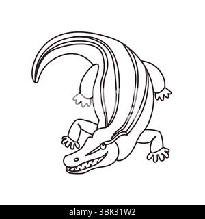 immagine vettoriale del simbolo emoji dell'alligatore dell'animale coccodrillo Illustrazione Vettoriale