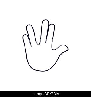 vulcan ciao hand vive a lungo un simbolo emoji prospera icona vettoriale illustrazione isolato piatto Illustrazione Vettoriale
