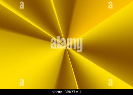 Il pattern di gradiente radiale dorato astratto irradia le travi in un design piatto e sfondo trasparente Foto Stock