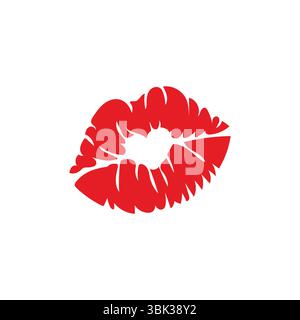 bacio rossetto bacio labbro d'amore simbolo di emoji rosa caldo simbolo simbolo simbolo simbolo simbolo simbolo illustrazione vettoriale Illustrazione Vettoriale