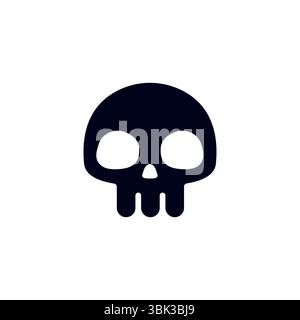 illustrazione vettoriale dell'icona del simbolo emoji del cranio Illustrazione Vettoriale