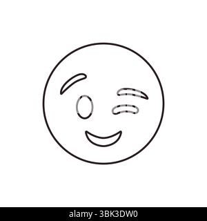 icona simbolo emoji faccia sciocca illustrazione vettoriale divertente sorriso Illustrazione Vettoriale