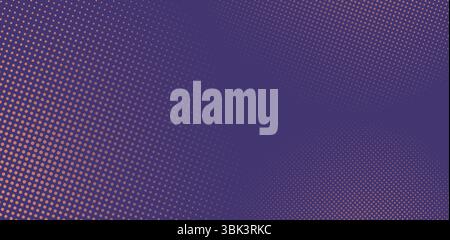 Modello a mezzitoni a punti. Texture circolare concentrica, sfondo fumettistico rétro con sfumature punteggiate rotonde, punti di gradazione mezzitoni bitmap. Vettore Illustrazione Vettoriale